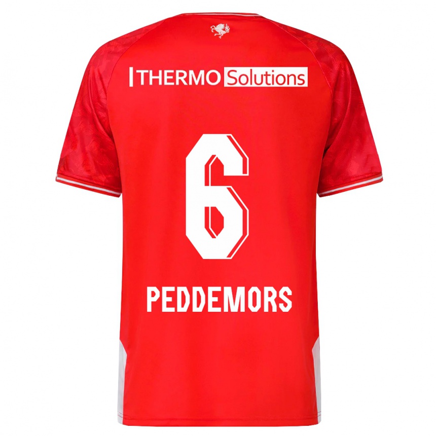 Kids Football Ella Peddemors #6 Red Home Jersey 2023/24 T-Shirt