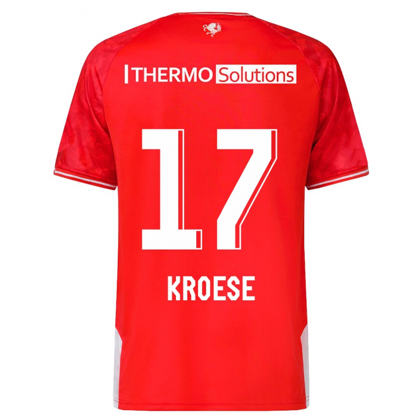 Kids Football Fieke Kroese #17 Red Home Jersey 2023/24 T-Shirt