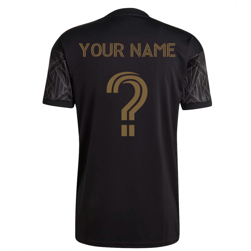 Kids Football Your Name #0 Black Home Jersey 2023/24 T-Shirt