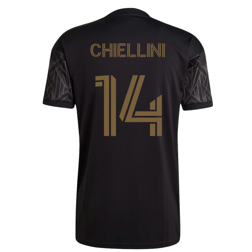Kids Football Giorgio Chiellini #14 Black Home Jersey 2023/24 T-Shirt