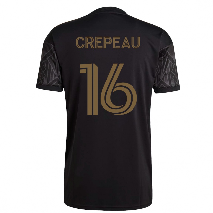 Kids Football Maxime Crépeau #16 Black Home Jersey 2023/24 T-Shirt