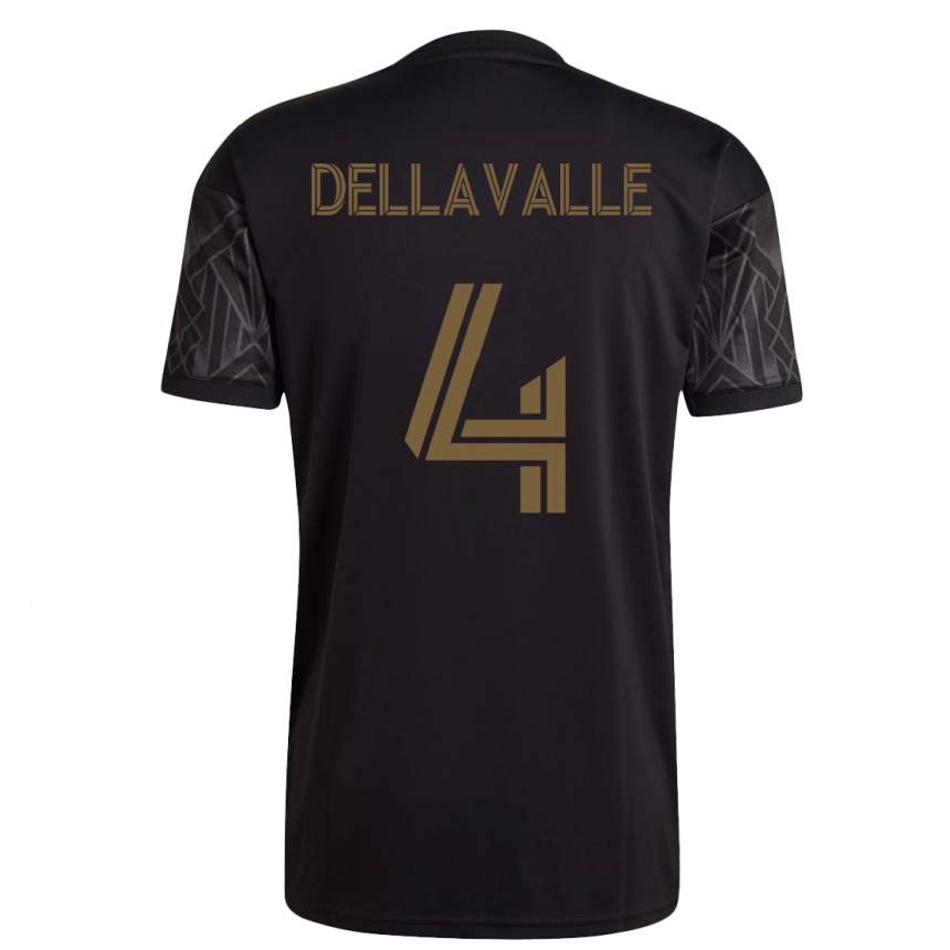 Kids Football Lorenzo Dellavalle #4 Black Home Jersey 2023/24 T-Shirt