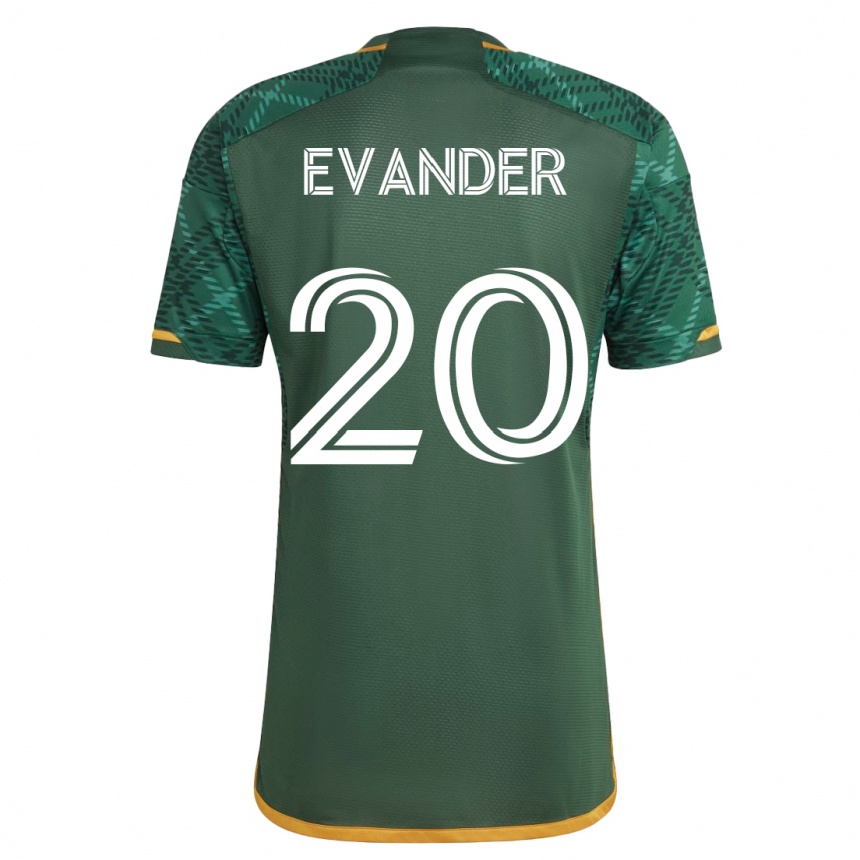 Kids Football Evander #20 Green Home Jersey 2023/24 T-Shirt
