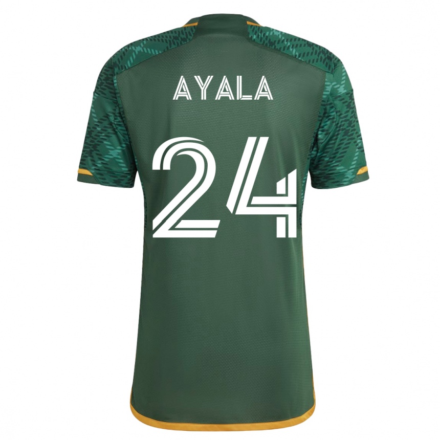 Kids Football David Ayala #24 Green Home Jersey 2023/24 T-Shirt