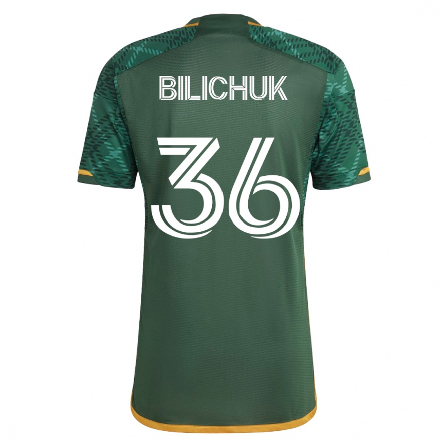 Kids Football Ryan Bilichuk #36 Green Home Jersey 2023/24 T-Shirt