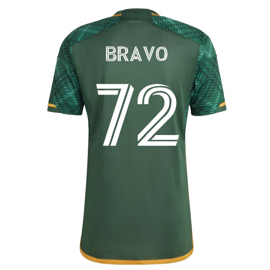 Kids Football Julian Bravo #72 Green Home Jersey 2023/24 T-Shirt