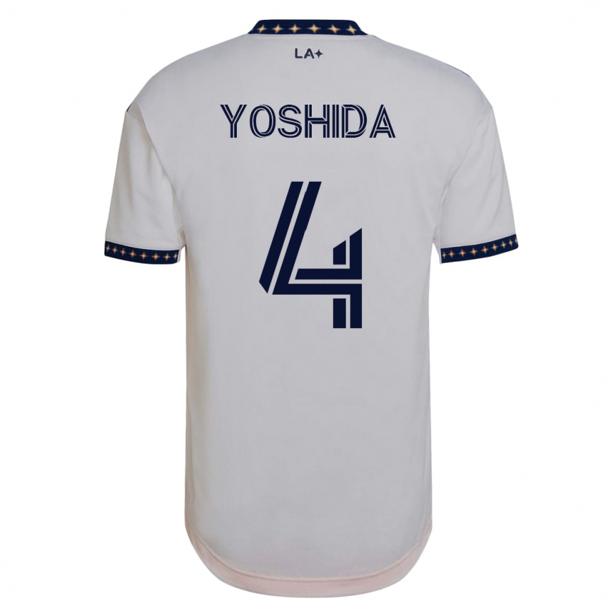 Kids Football Maya Yoshida #4 White Home Jersey 2023/24 T-Shirt