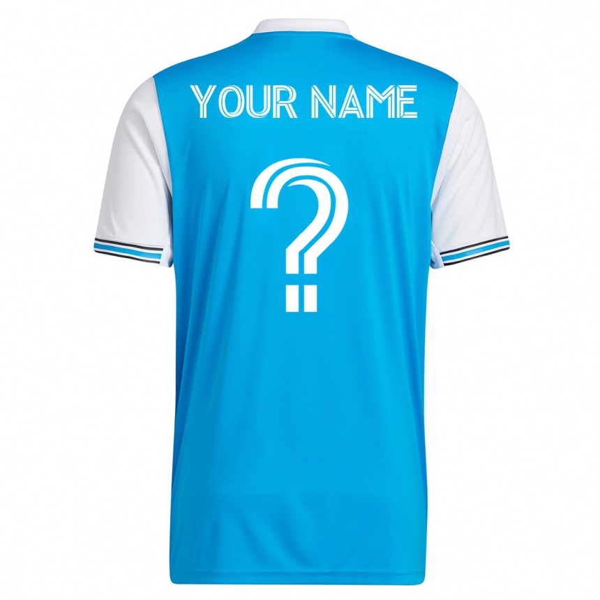 Kids Football Your Name #0 Blue Home Jersey 2023/24 T-Shirt
