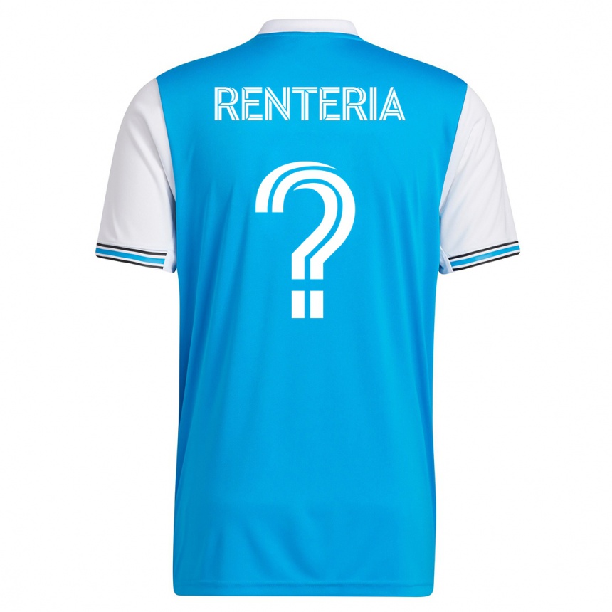 Kids Football Adrian Renteria #0 Blue Home Jersey 2023/24 T-Shirt