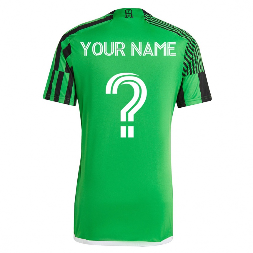 Kids Football Your Name #0 Green Black Home Jersey 2023/24 T-Shirt