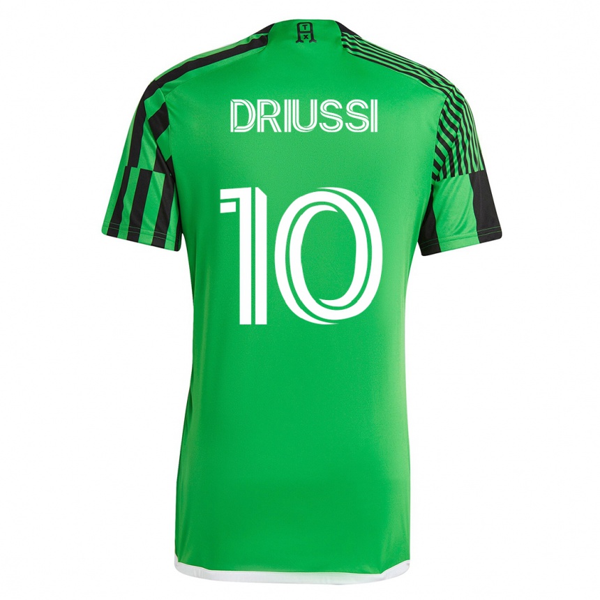 Kids Football Sebastián Driussi #10 Green Black Home Jersey 2023/24 T-Shirt