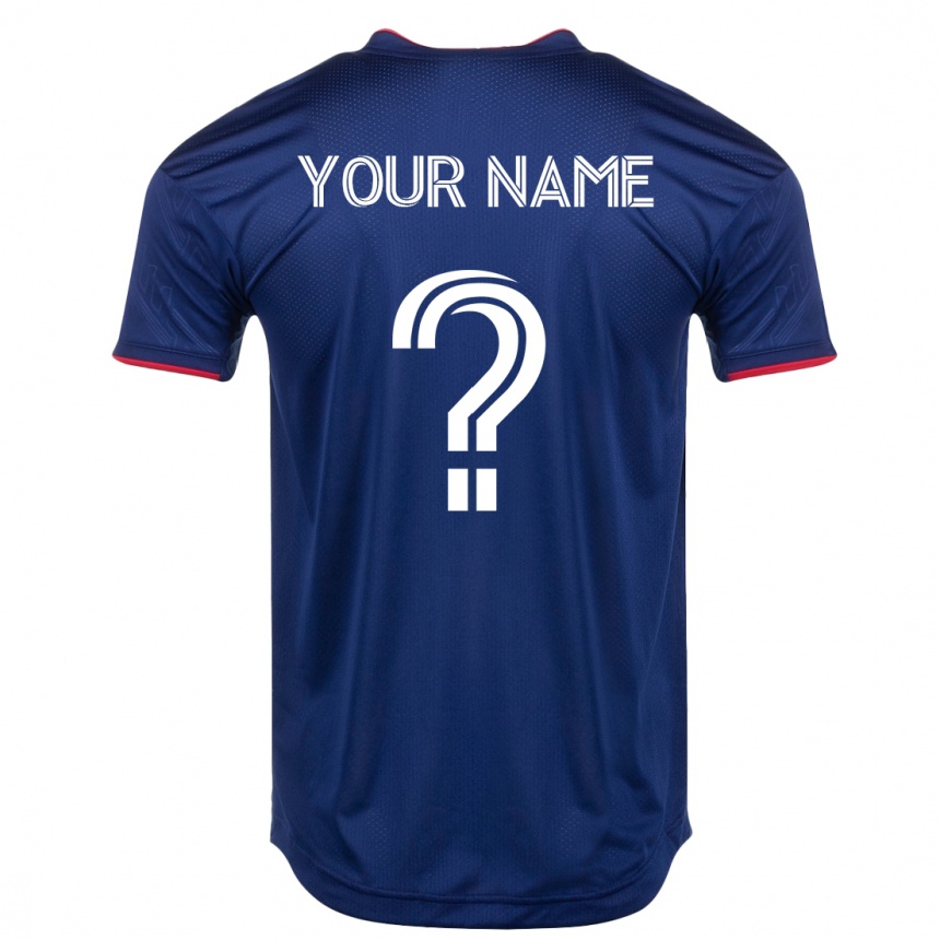 Kids Football Your Name #0 Navy Home Jersey 2023/24 T-Shirt