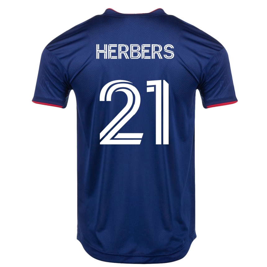 Kids Football Fabian Herbers #21 Navy Home Jersey 2023/24 T-Shirt