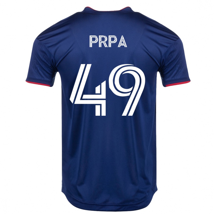 Kids Football Luka Prpa #49 Navy Home Jersey 2023/24 T-Shirt