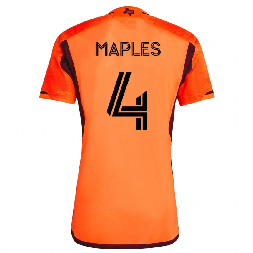 Kids Football Talen Maples #4 Orange Home Jersey 2023/24 T-Shirt