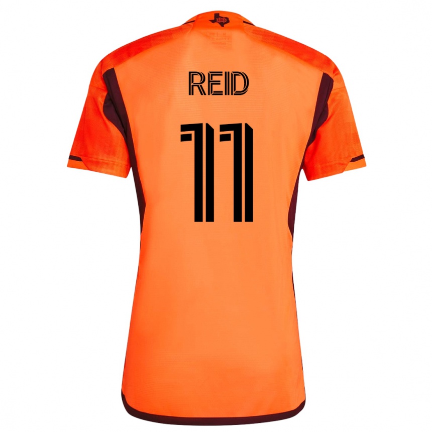 Kids Football Isaiah Reid #11 Orange Home Jersey 2023/24 T-Shirt