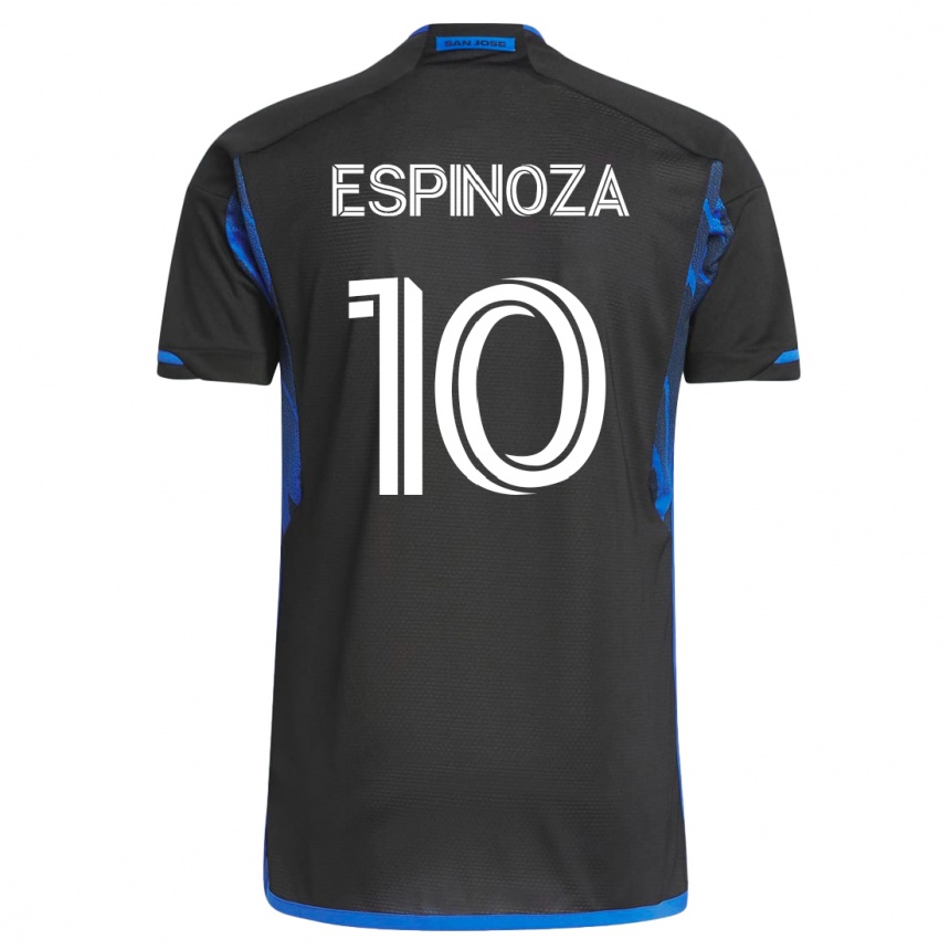 Kids Football Cristian Espinoza #10 Blue Black Home Jersey 2023/24 T-Shirt