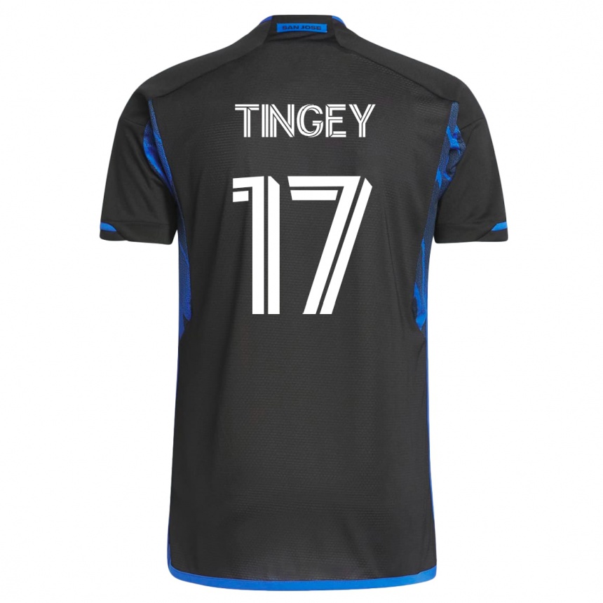 Kids Football Keegan Tingey #17 Blue Black Home Jersey 2023/24 T-Shirt