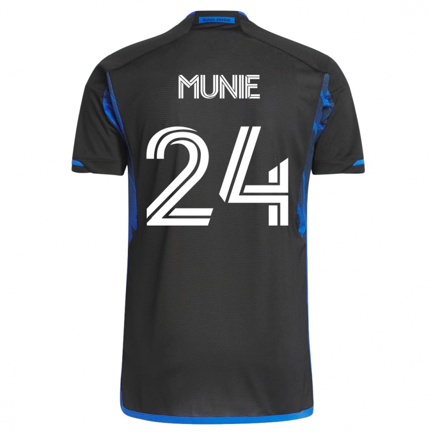 Kids Football Daniel Munie #24 Blue Black Home Jersey 2023/24 T-Shirt