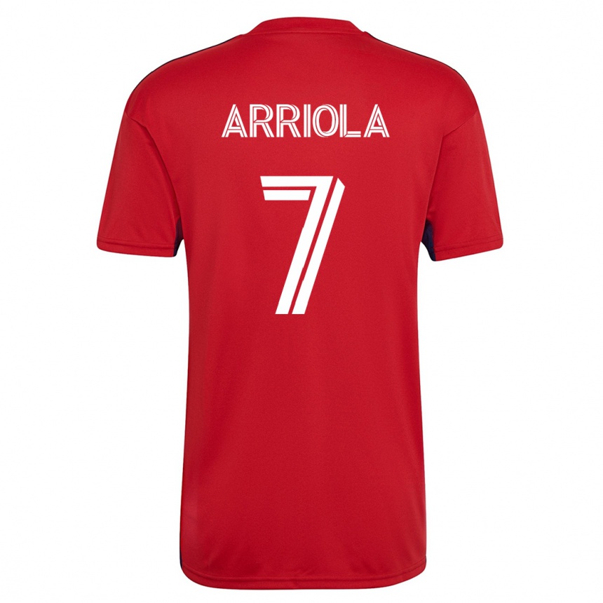 Kids Football Paul Arriola #7 Red Home Jersey 2023/24 T-Shirt