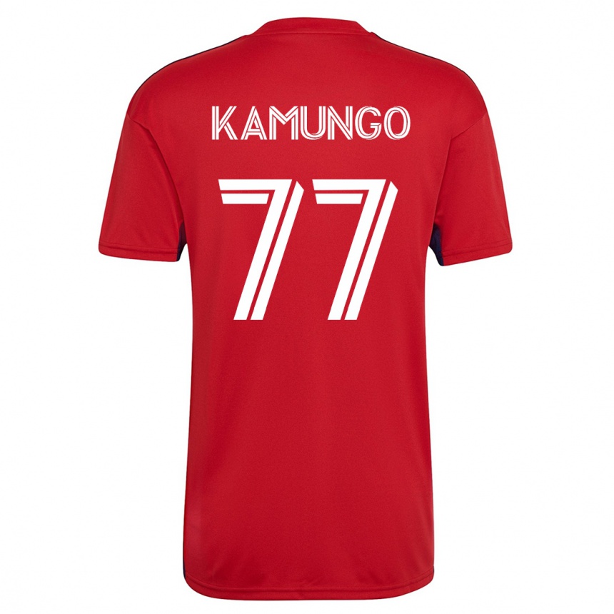 Kids Football Bernard Kamungo #77 Red Home Jersey 2023/24 T-Shirt