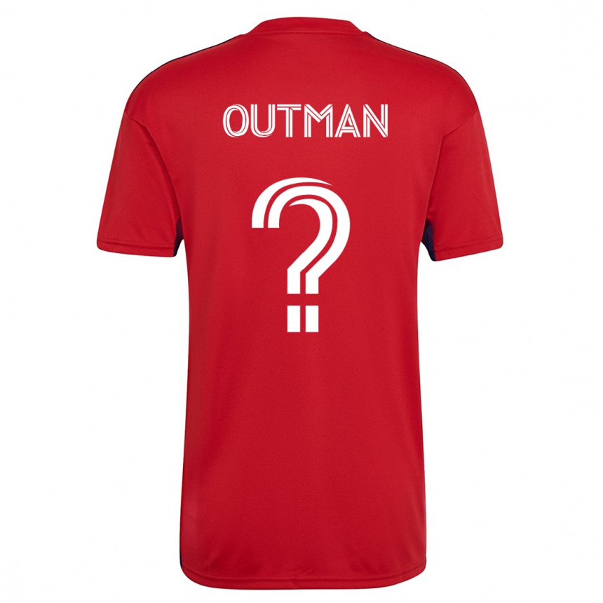 Kids Football Bryce Outman #0 Red Home Jersey 2023/24 T-Shirt