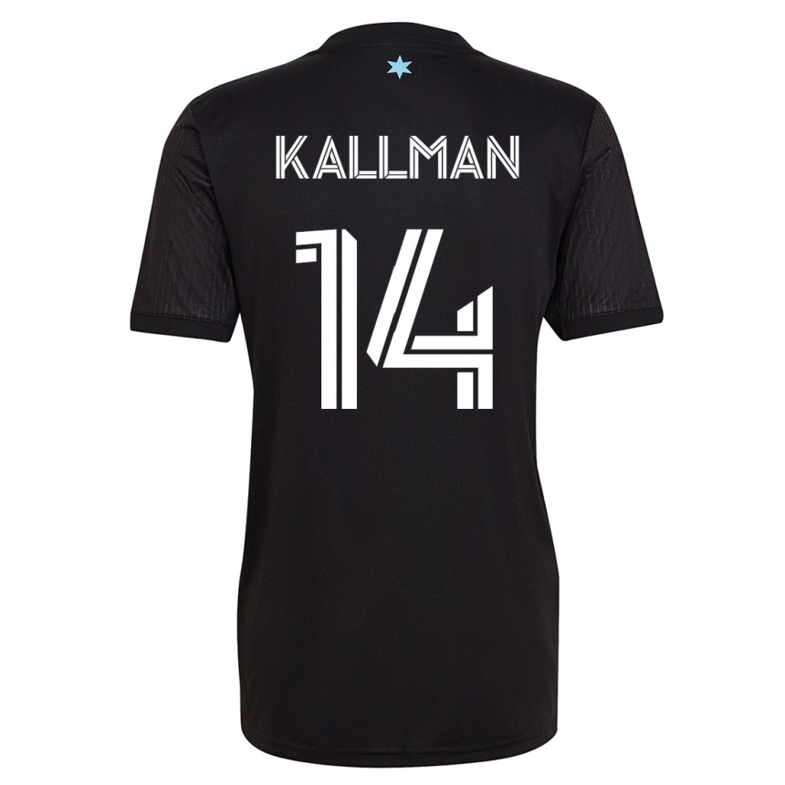 Kids Football Brent Kallman #14 Black Home Jersey 2023/24 T-Shirt