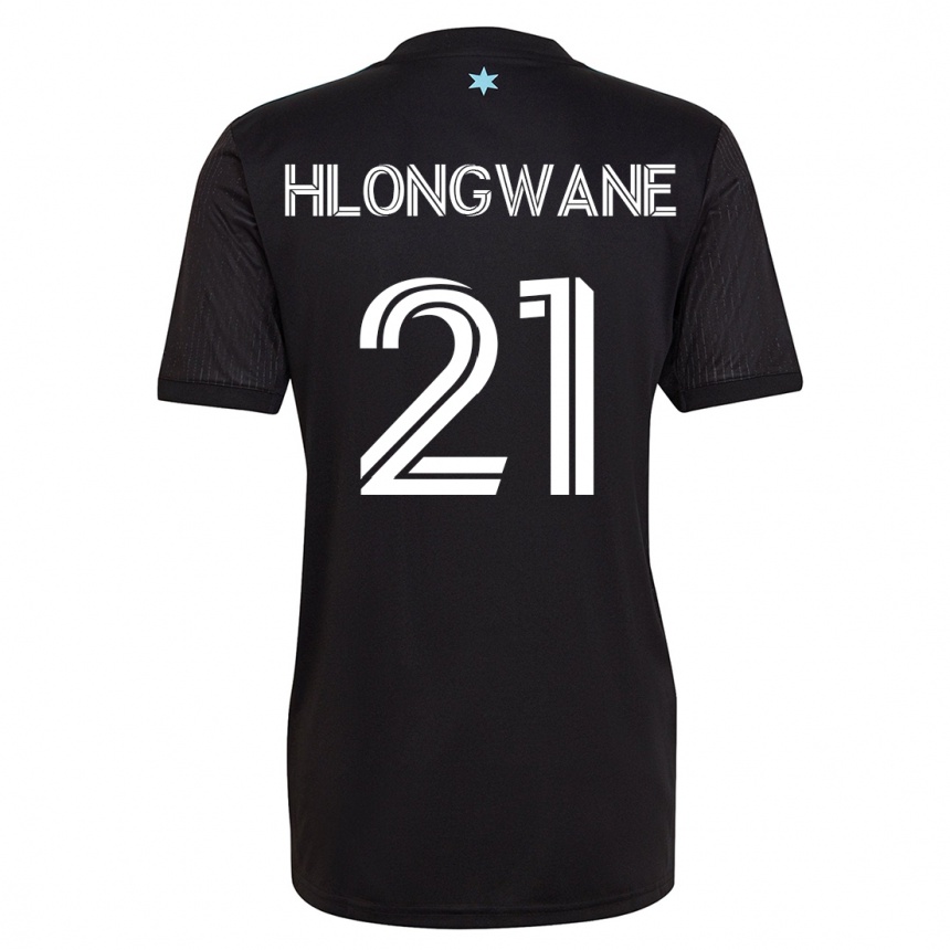 Kids Football Bongokuhle Hlongwane #21 Black Home Jersey 2023/24 T-Shirt