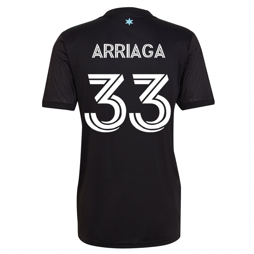 Kids Football Kervin Arriaga #33 Black Home Jersey 2023/24 T-Shirt