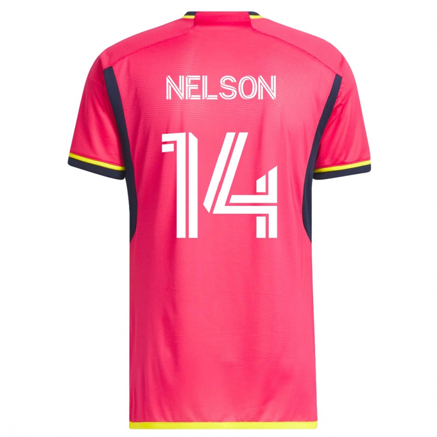 Kids Football John Nelson #14 Pink Home Jersey 2023/24 T-Shirt