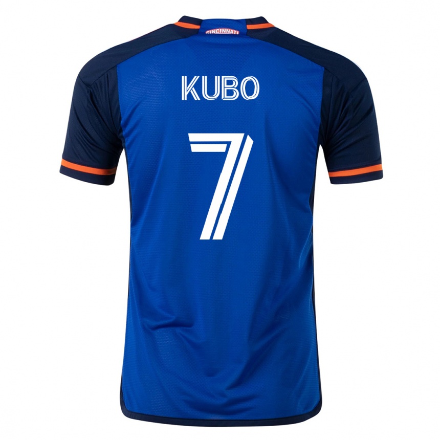 Kids Football Yuya Kubo #7 Blue Home Jersey 2023/24 T-Shirt