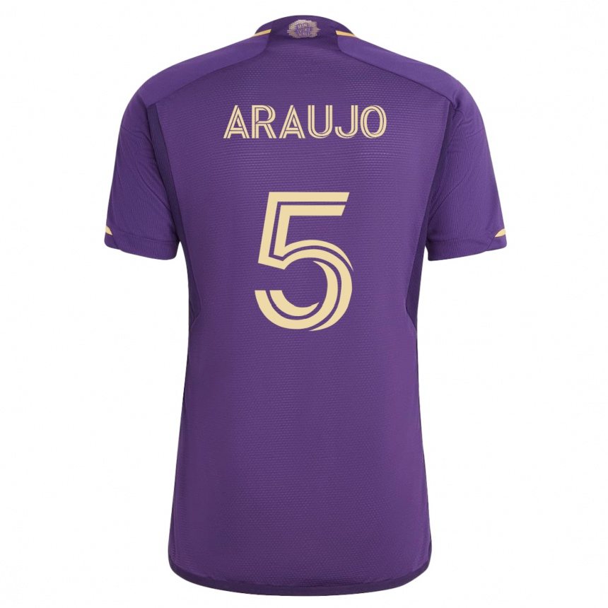 Kids Football César Araújo #5 Violet Home Jersey 2023/24 T-Shirt