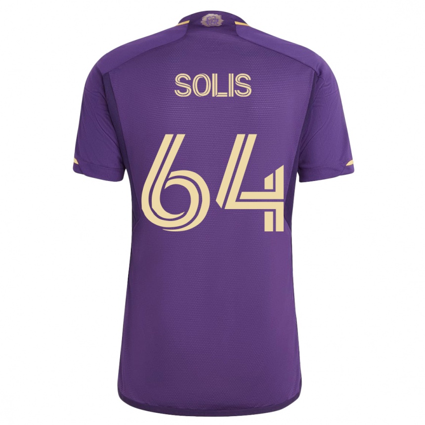 Kids Football Jhon Solís #64 Violet Home Jersey 2023/24 T-Shirt