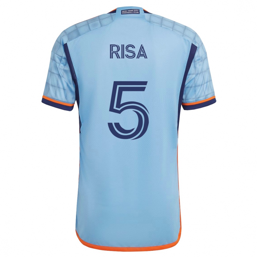 Kids Football Birk Risa #5 Blue Home Jersey 2023/24 T-Shirt