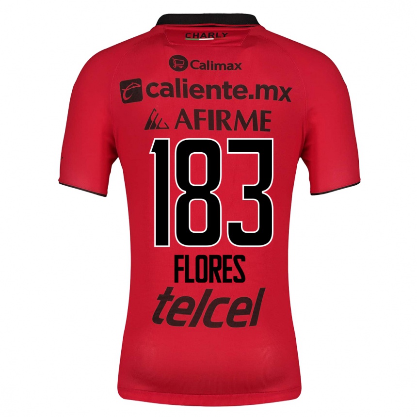 Kids Football Abraham Flores #183 Red Home Jersey 2023/24 T-Shirt