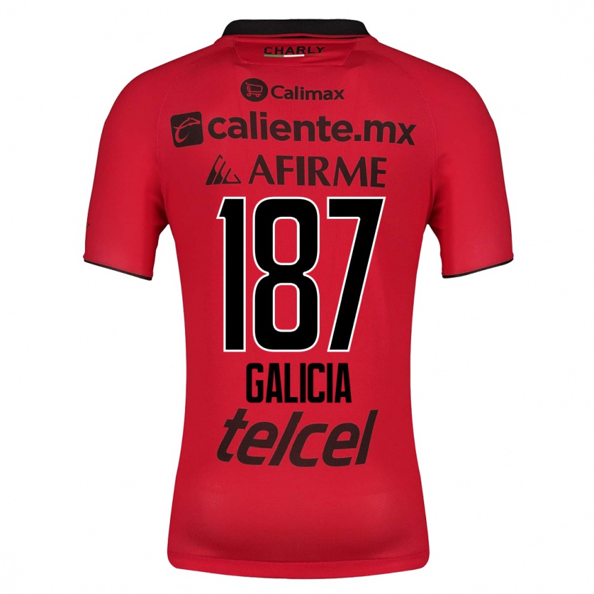 Kids Football Carlos Galicia #187 Red Home Jersey 2023/24 T-Shirt