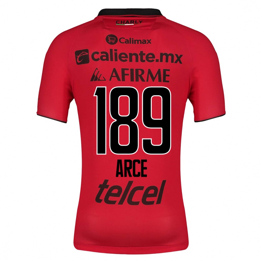 Kids Football Diego Arce #189 Red Home Jersey 2023/24 T-Shirt