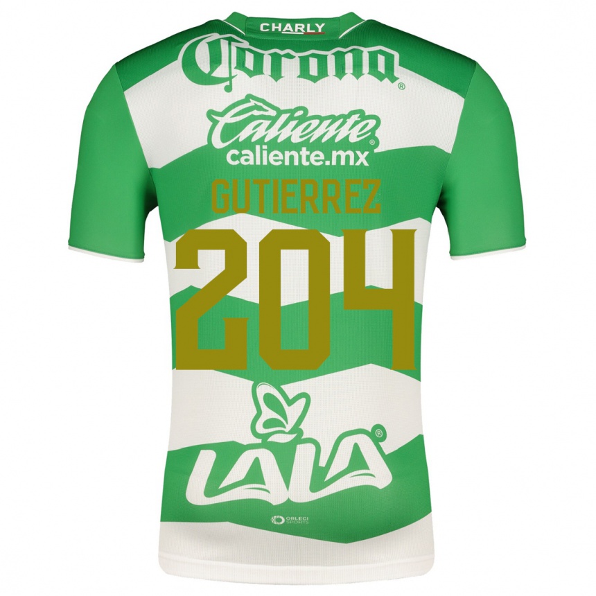 Kids Football Gabriel Gutiérrez #204 Green Home Jersey 2023/24 T-Shirt