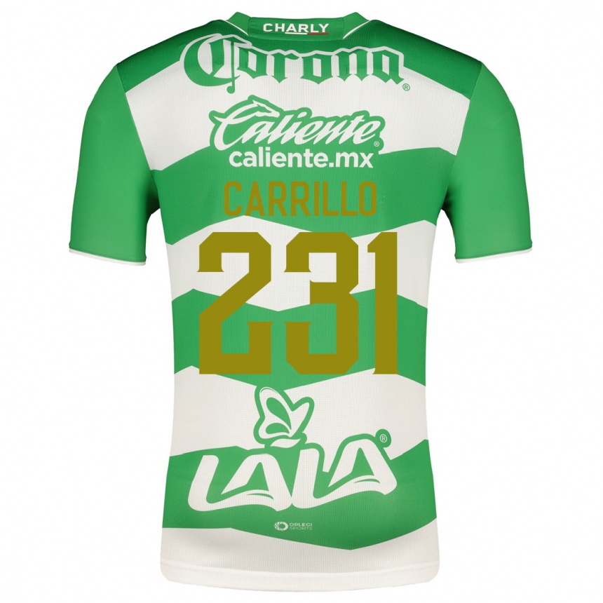 Kids Football Ángel Carrillo #231 Green Home Jersey 2023/24 T-Shirt