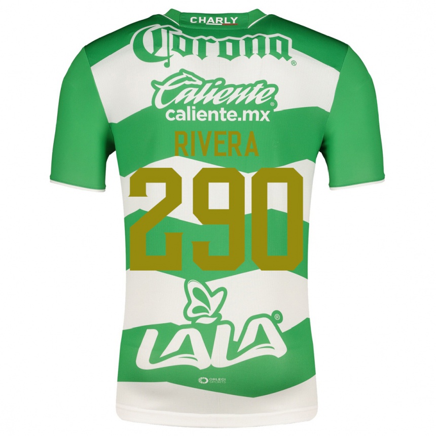 Kids Football Ángel Rivera #290 Green Home Jersey 2023/24 T-Shirt