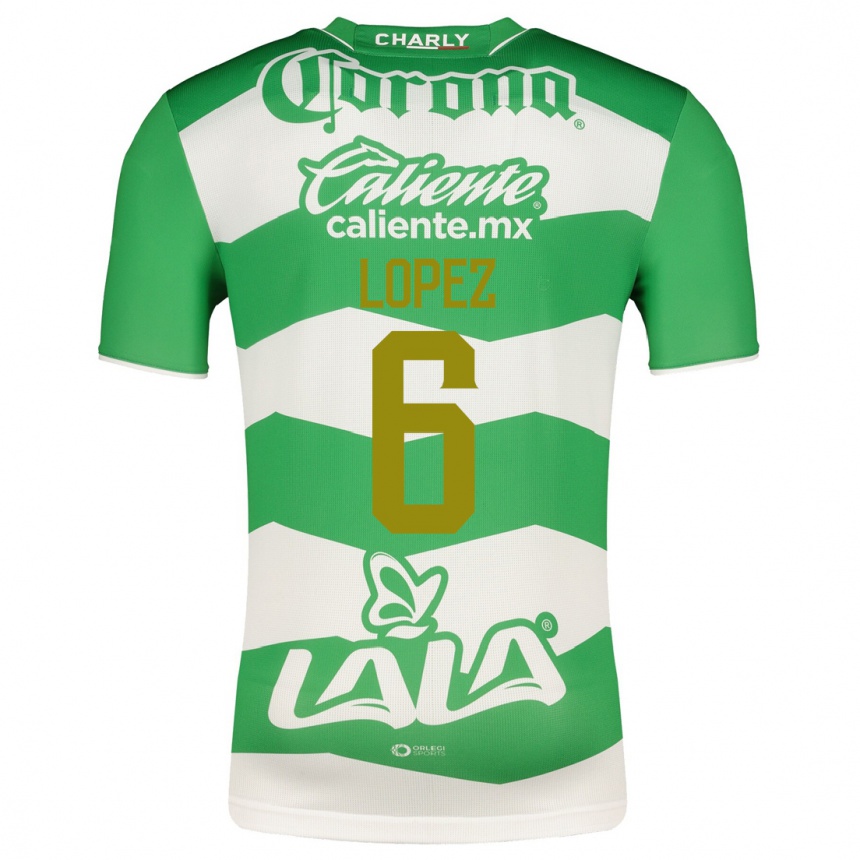 Kids Football Brenda López #6 Green Home Jersey 2023/24 T-Shirt