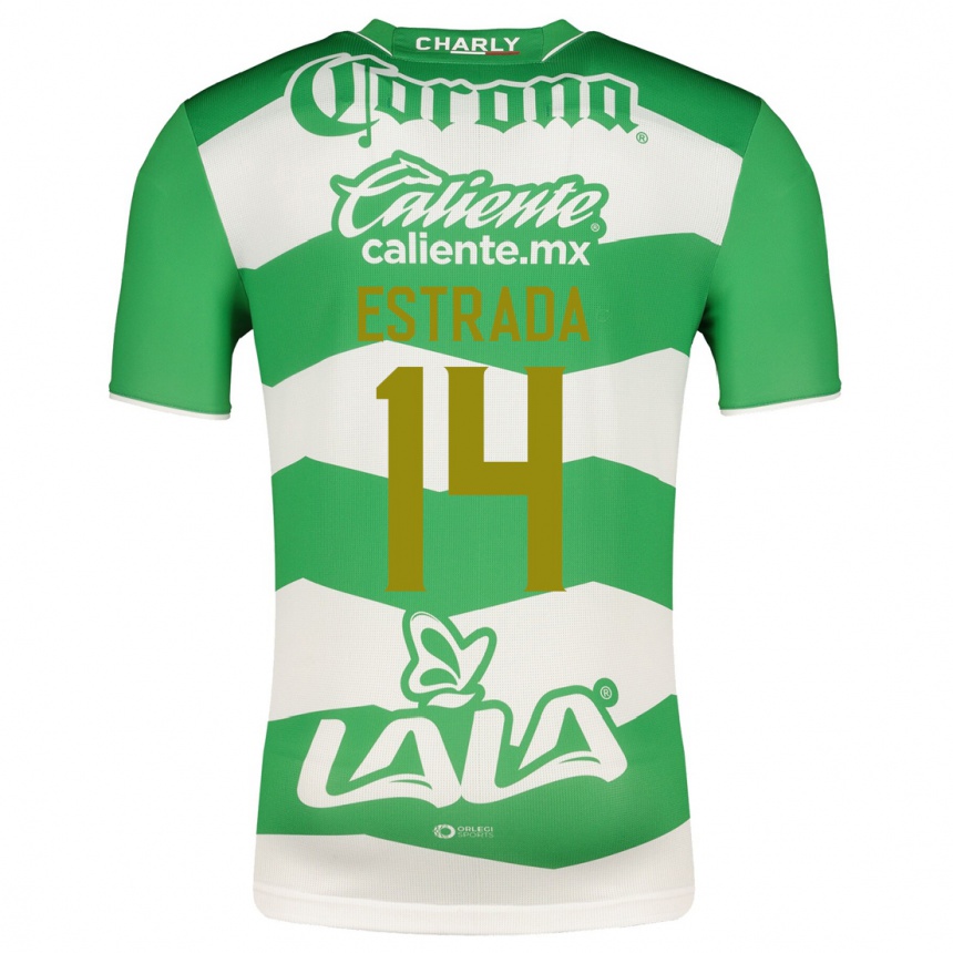 Kids Football Katia Estrada #14 Green Home Jersey 2023/24 T-Shirt