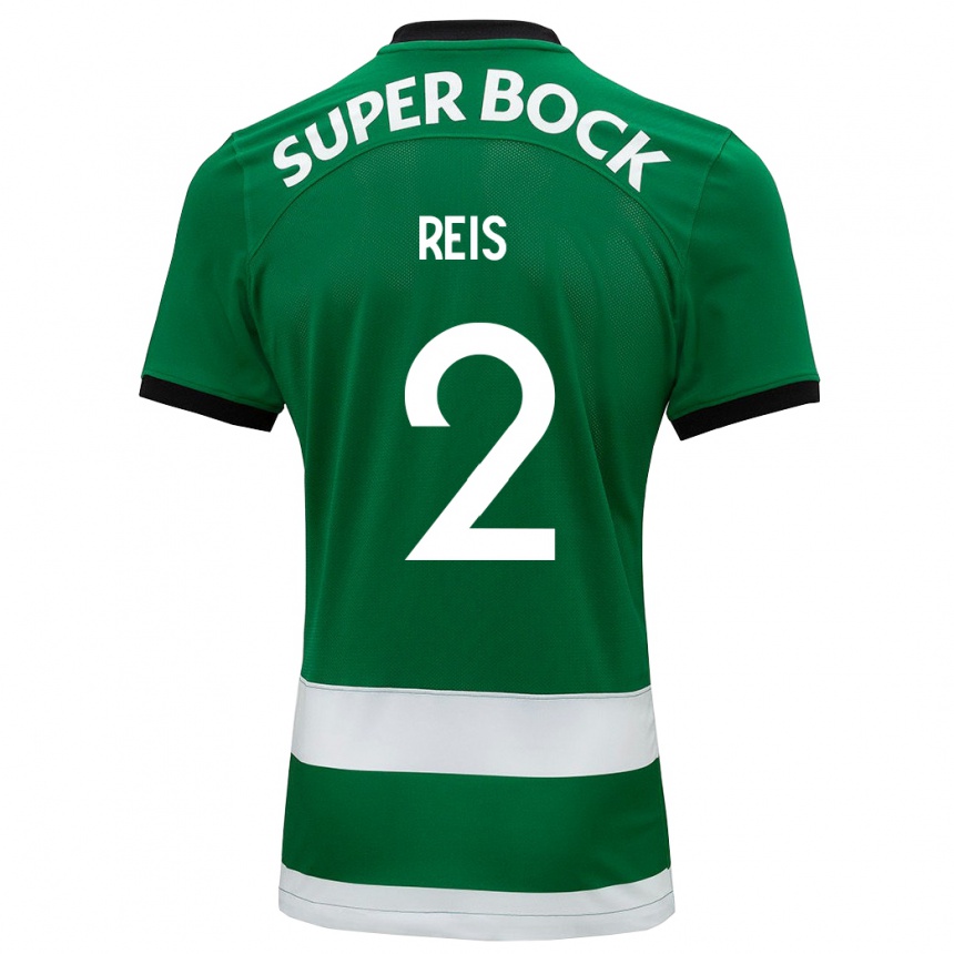 Kids Football Matheus Reis #2 Green Home Jersey 2023/24 T-Shirt