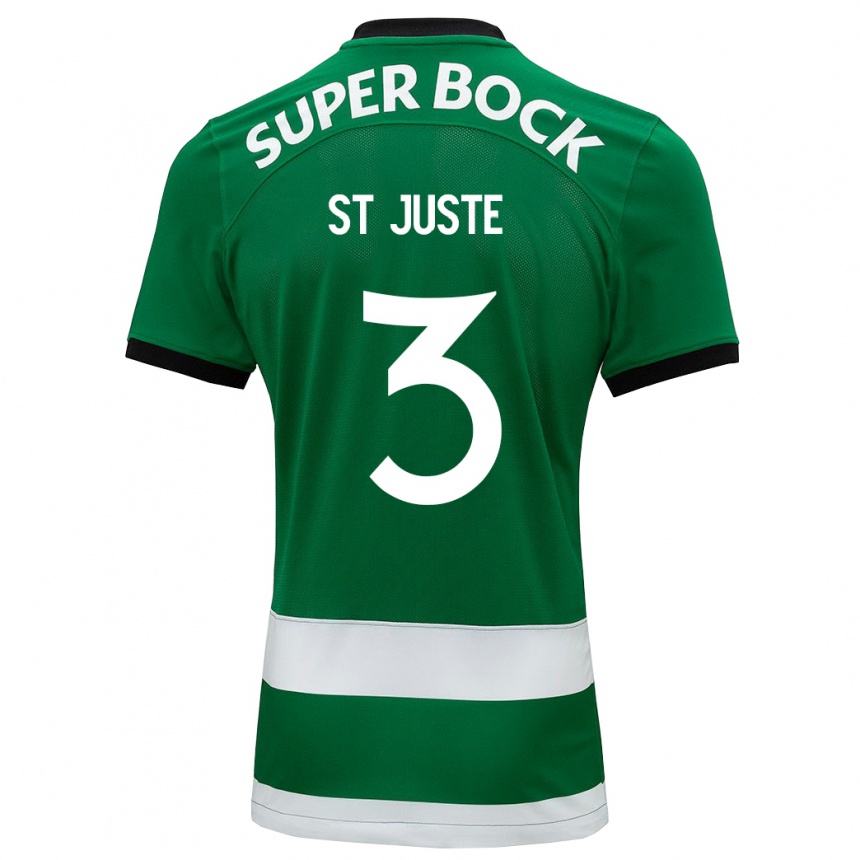 Kids Football Jerry St. Juste #3 Green Home Jersey 2023/24 T-Shirt