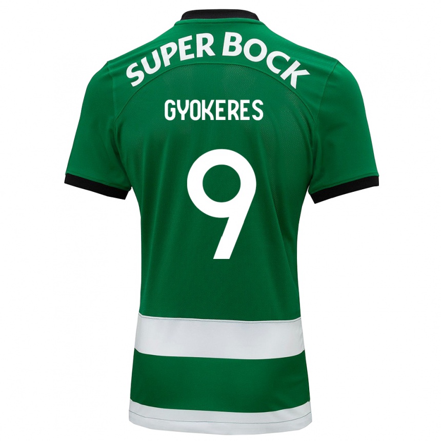 Kids Football Viktor Gyökeres #9 Green Home Jersey 2023/24 T-Shirt