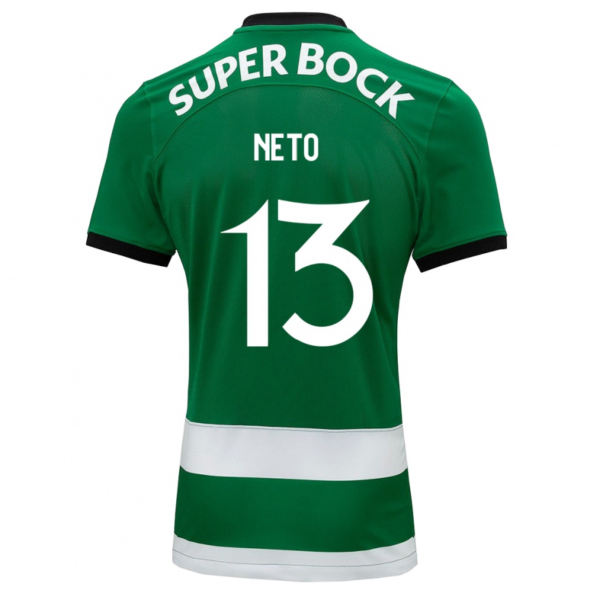 Kids Football Luís Neto #13 Green Home Jersey 2023/24 T-Shirt