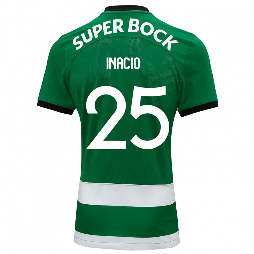 Kids Football Gonçalo Inácio #25 Green Home Jersey 2023/24 T-Shirt