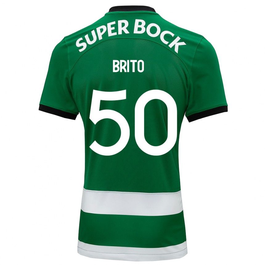 Kids Football Alexandre Brito #50 Green Home Jersey 2023/24 T-Shirt