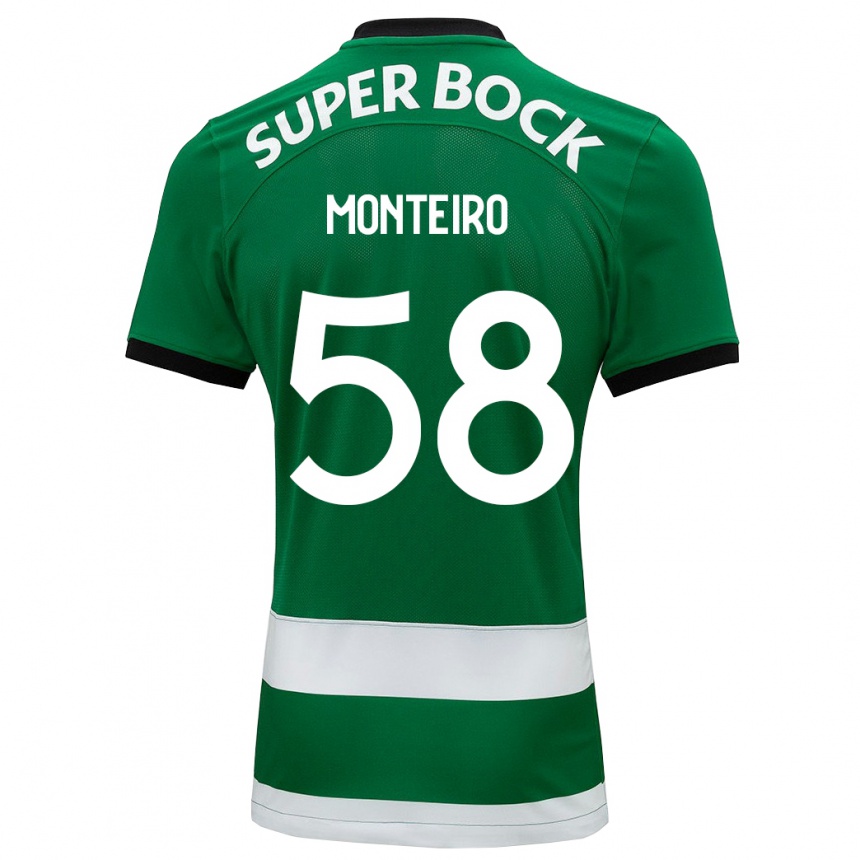 Kids Football David Monteiro #58 Green Home Jersey 2023/24 T-Shirt