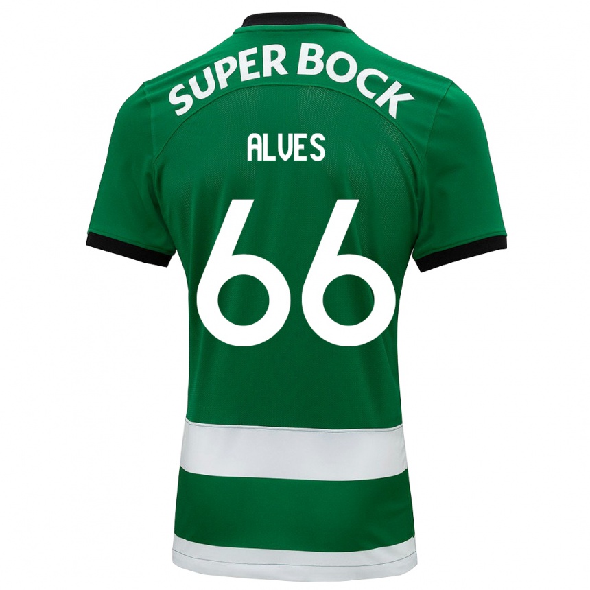 Kids Football Miguel Alves #66 Green Home Jersey 2023/24 T-Shirt